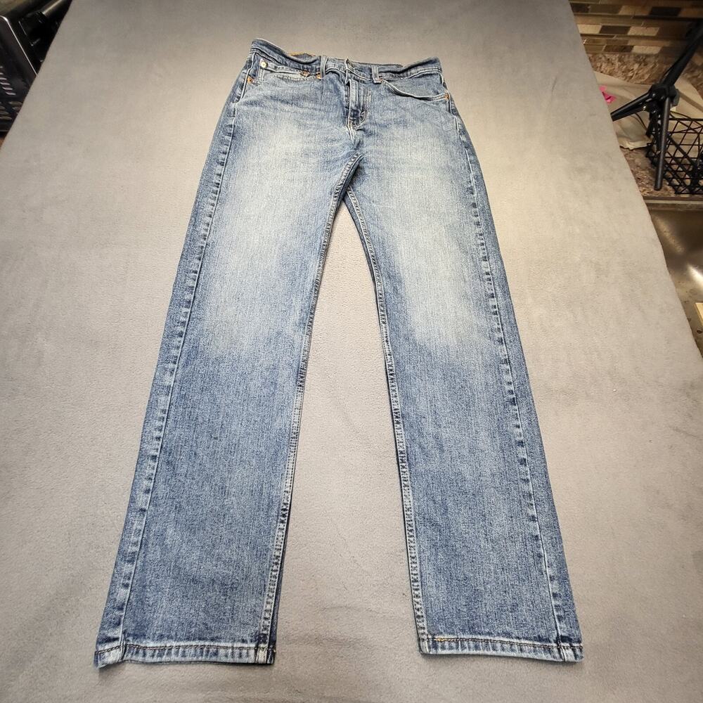 Levi's 505 Jeans Mens 32x31 Blue‎ Regular Fit Straight Leg Denim Distressed